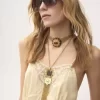 Abito midi con spalline sottili in jacquard di seta e pizzo Abito midi con spalline sottili in jacquard di seta e pizzo