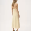 Abito midi con spalline sottili in jacquard di seta e pizzo Abito midi con spalline sottili in jacquard di seta e pizzo
