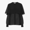 Blusa a mantella in georgette di seta Blusa a mantella in georgette di seta