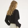 Blusa a mantella in georgette di seta Blusa a mantella in georgette di seta
