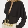 Blusa a mantella in georgette di seta Blusa a mantella in georgette di seta