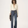 Blusa con collo alto in jacquard di seta e pizzo Blusa con collo alto in jacquard di seta e pizzo