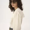 Blusa con collo alto in jacquard di seta e pizzo Blusa con collo alto in jacquard di seta e pizzo