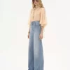 Blusa con maniche a sbuffo in mousseline di seta Blusa con maniche a sbuffo in mousseline di seta