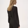 Blusa con volant in crêpe de chine e pizzo Blusa con volant in crêpe de chine e pizzo