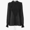 Blusa con volant in georgette di seta Blusa con volant in georgette di seta