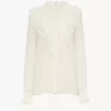 Blusa con volant in georgette di seta Blusa con volant in georgette di seta