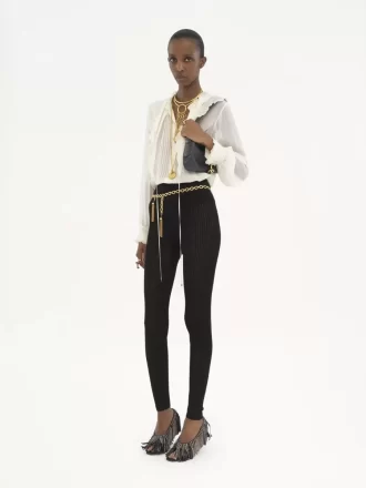 Blusa con volant in georgette di seta