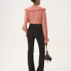 Blusa fluida con volant in crêpe de chine Blusa fluida con volant in crêpe de chine