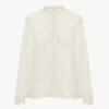 Blusa fluida in georgette di seta e pizzo Blusa fluida in georgette di seta e pizzo