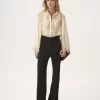 Blusa fluida in georgette di seta e pizzo Blusa fluida in georgette di seta e pizzo