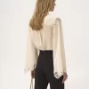 Blusa fluida in georgette di seta e pizzo Blusa fluida in georgette di seta e pizzo