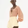 Blusa girocollo in crêpe de chine Blusa girocollo in crêpe de chine