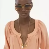 Blusa girocollo in crêpe de chine Blusa girocollo in crêpe de chine