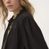 Blusa lavallière con maxi arricciatura in crêpe de chine Blusa lavallière con maxi arricciatura in crêpe de chine