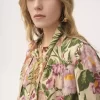 Blusa lavallière con maxi arricciatura in crêpe de chine Blusa lavallière con maxi arricciatura in crêpe de chine