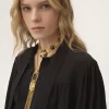 Blusa lavallière con maxi arricciatura in crêpe de chine Blusa lavallière con maxi arricciatura in crêpe de chine