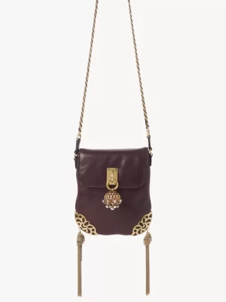Borsa a patta con catena Château Treasures in pelle martellata Borsa a patta con catena Château Treasures in pelle martellata