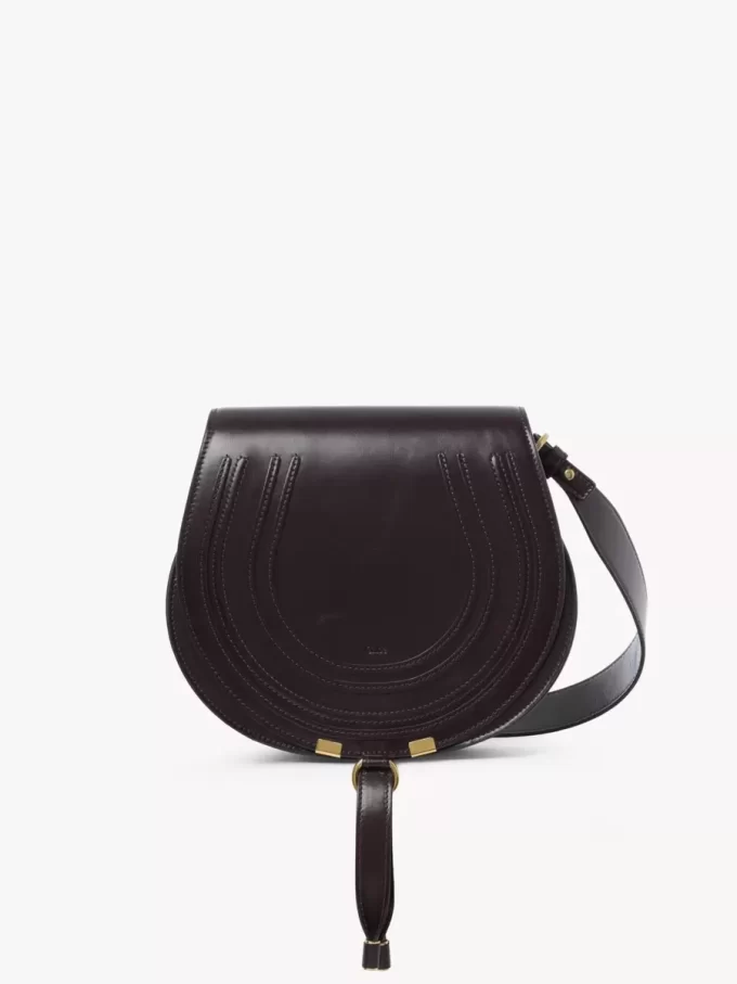 Borsa a sella Marcie in pelle lucida Borsa a sella Marcie in pelle lucida