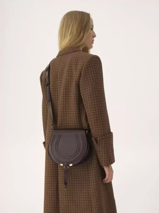 Borsa a sella Marcie in pelle lucida Borsa a sella Marcie in pelle lucida