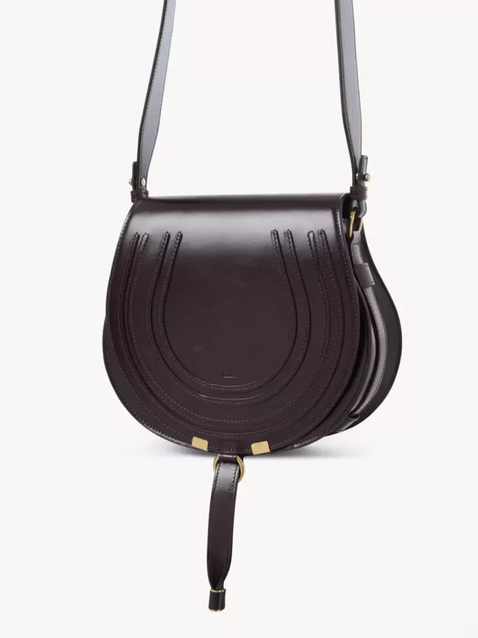 Borsa a sella Marcie in pelle lucida Borsa a sella Marcie in pelle lucida