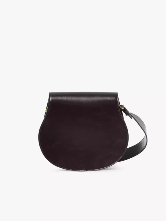 Borsa a sella Marcie in pelle lucida Borsa a sella Marcie in pelle lucida