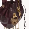 Borsa a tracolla Château Treasures in pelle granata e scamosciata Borsa a tracolla Château Treasures in pelle granata e scamosciata