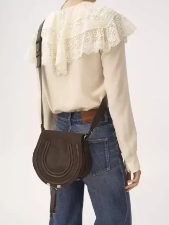 Borsa a tracolla Marcie in pelle scamosciata