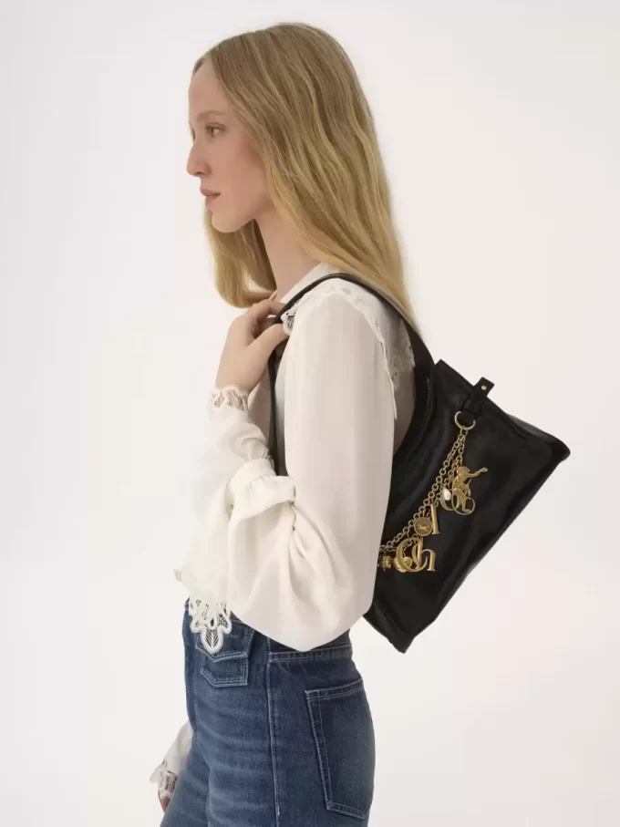 Borsa hobo Chloé Charms in pelle lucida Borsa hobo Chloé Charms in pelle lucida