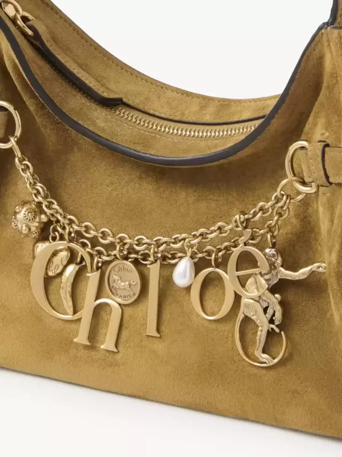 Borsa hobo Chloé Charms in pelle scamosciata Borsa hobo Chloé Charms in pelle scamosciata