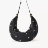 Borsa hobo grande Bracelet in pelle martellata con borchie Borsa hobo grande Bracelet in pelle martellata con borchie