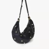 Borsa hobo grande Bracelet in pelle martellata con borchie Borsa hobo grande Bracelet in pelle martellata con borchie