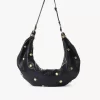 Borsa hobo grande Bracelet in pelle martellata con borchie Borsa hobo grande Bracelet in pelle martellata con borchie