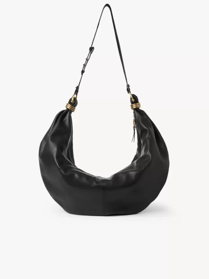 Borsa Hobo grande con bracciale in pelle martellata Borsa Hobo grande con bracciale in pelle martellata