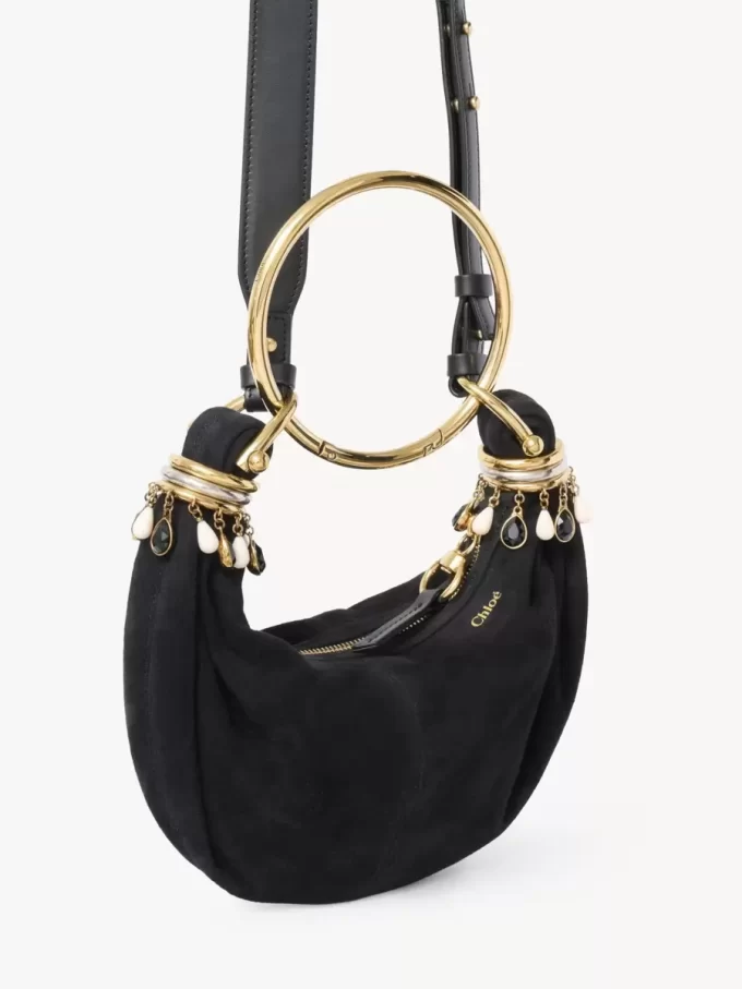 Borsa Hobo Mini Beaded Bracelet in pelle scamosciata Borsa Hobo Mini Beaded Bracelet in pelle scamosciata