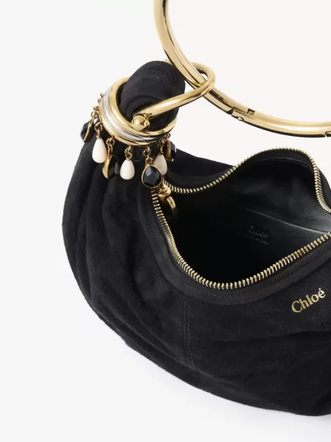 Borsa Hobo Mini Beaded Bracelet in pelle scamosciata Borsa Hobo Mini Beaded Bracelet in pelle scamosciata