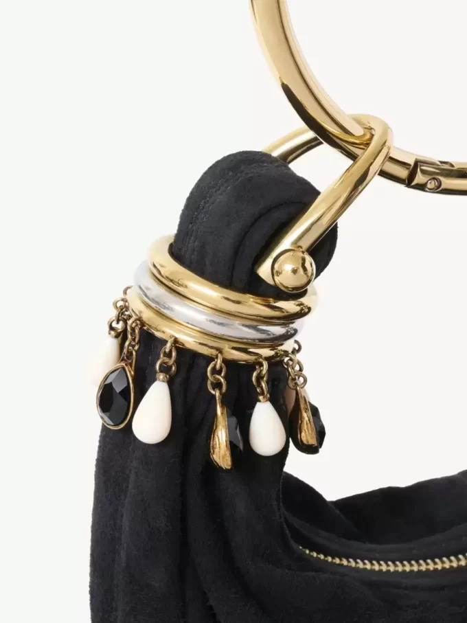 Borsa Hobo Mini Beaded Bracelet in pelle scamosciata Borsa Hobo Mini Beaded Bracelet in pelle scamosciata