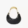 Borsa hobo piccola con bracciale in pelle martellata Borsa hobo piccola con bracciale in pelle martellata
