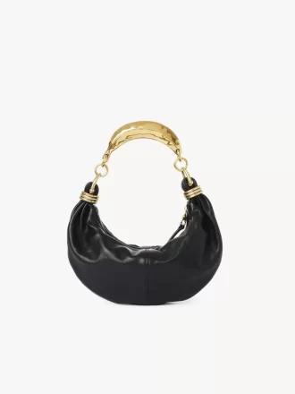 Borsa hobo piccola con bracciale in pelle martellata