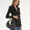 Borsa Hobo piccola con bracciale in pelle martellata Borsa Hobo piccola con bracciale in pelle martellata