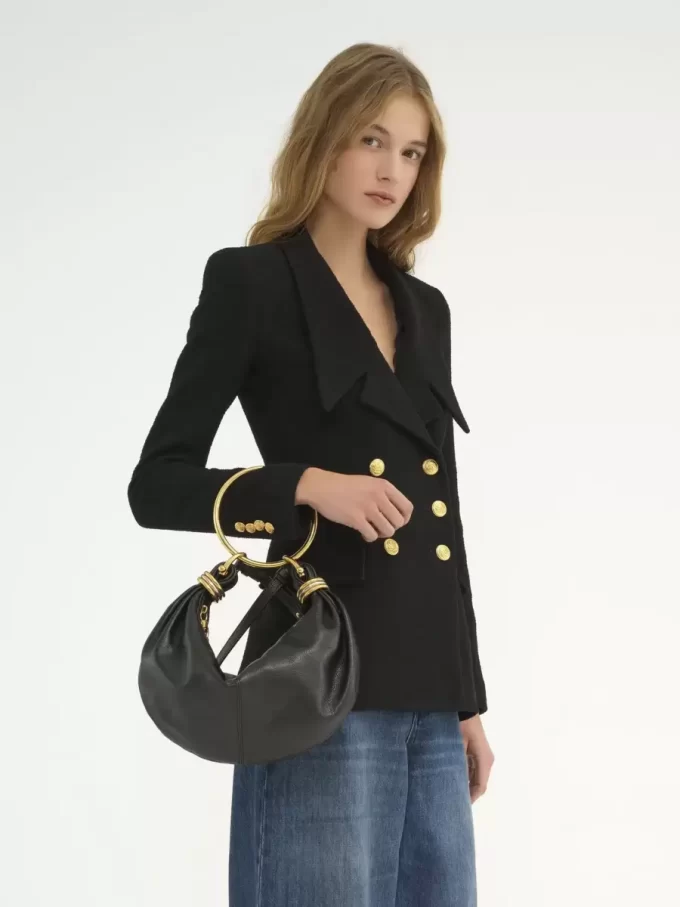 Borsa Hobo piccola con bracciale in pelle martellata Borsa Hobo piccola con bracciale in pelle martellata