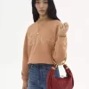 Borsa Hobo piccola con bracciale in pelle martellata Borsa Hobo piccola con bracciale in pelle martellata