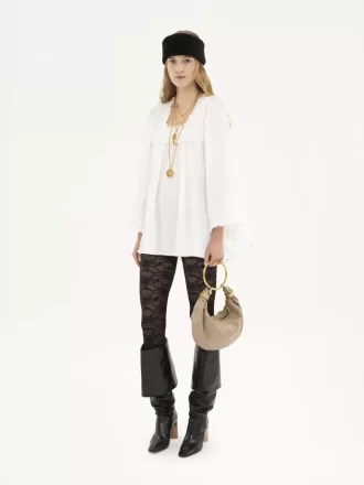 Borsa Hobo piccola con bracciale in pelle martellata