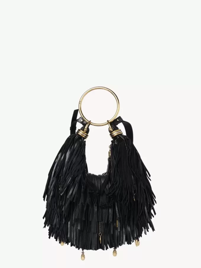 Borsa Hobo Small Bracelet in pelle con frange Borsa Hobo Small Bracelet in pelle con frange
