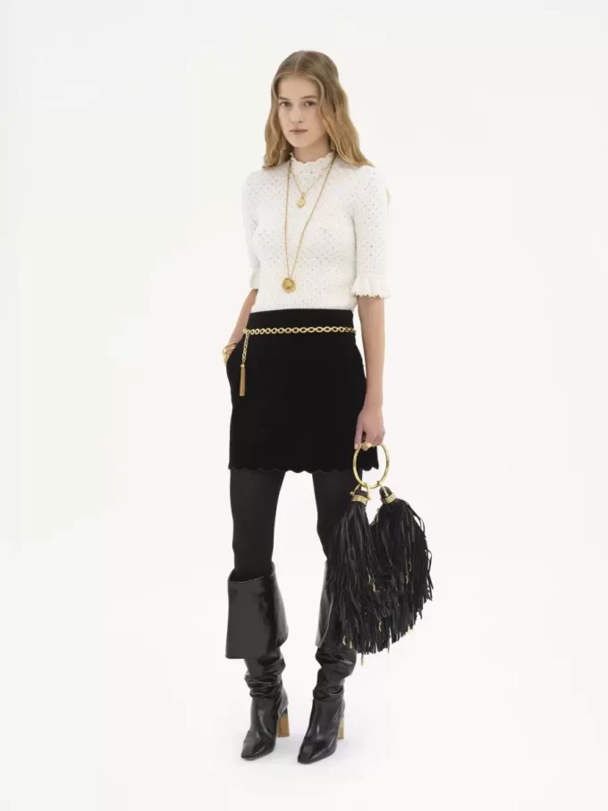 Borsa Hobo Small Bracelet in pelle con frange Borsa Hobo Small Bracelet in pelle con frange