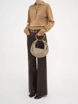 Borsa hobo Small Bracelet in pelle martellata
