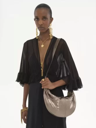 Borsa Hobo Small Bracelet in pelle metallizzata