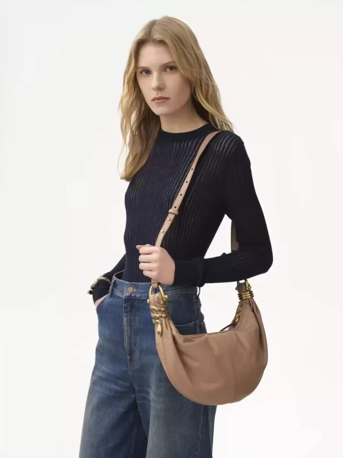 Borsa Hobo Small Snake Bracelet in pelle martellata Borsa Hobo Small Snake Bracelet in pelle martellata