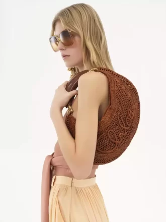 Borsa hobo Summer Banana in rafia