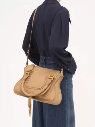Borsa Marcie in pelle granata